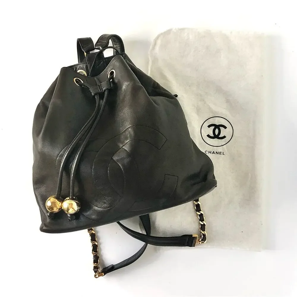 Chanel Gabrielle Lambskin CC Drawstring Dark Brown Backpack Bag - Picture 7 of 10
